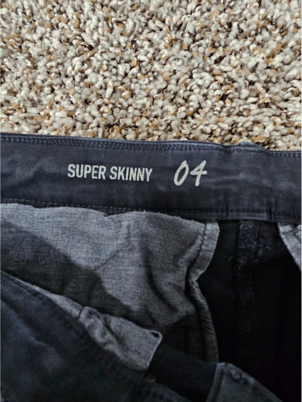 Khakis by Gap Womens Sz 0 Super Skinny Moto Style Jeans Navy Blue Ankle Zip - Picture 3 of 5